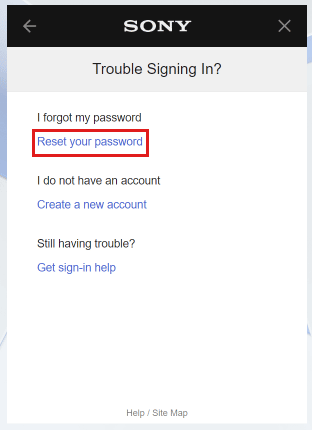 Click on Reset your password.