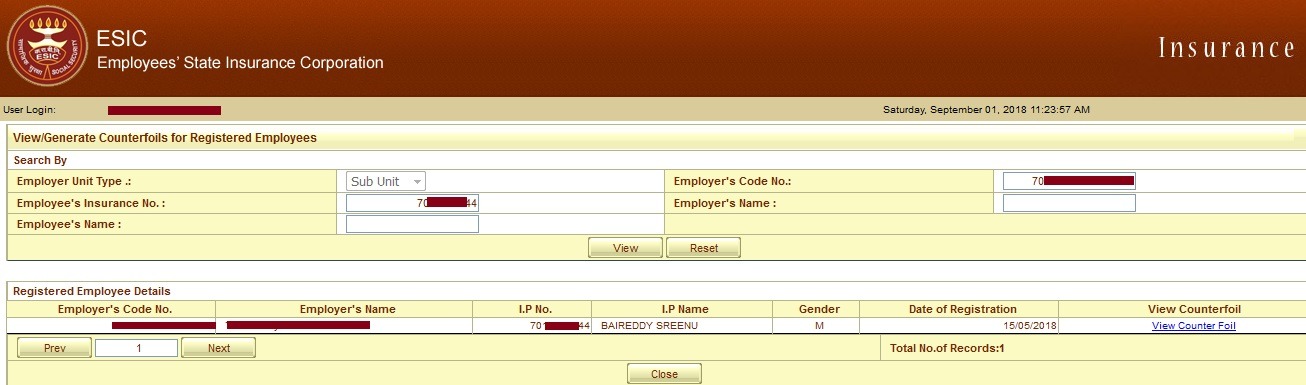 ESI card search by number