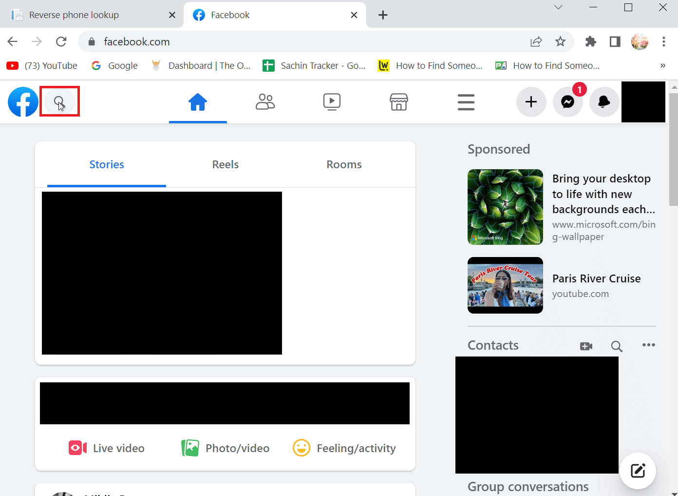 click the magnify icon, How to Find Someone’s Name by Phone Number For Free