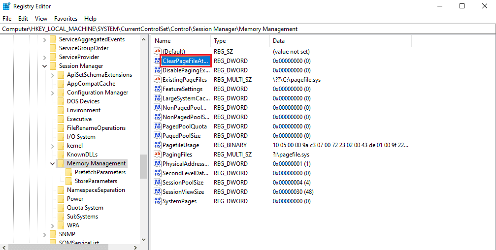 double click on ClearPageFileAtShutdown key. How to Increase RAM on Windows 7 & 10