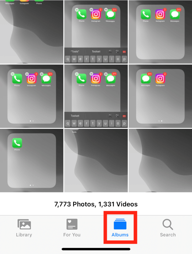 Tap on Albums. How to Find Hidden Things on iPhone