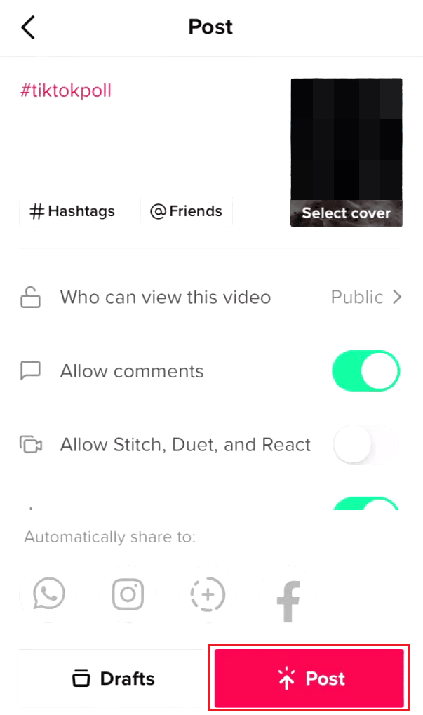 Tap on Post to post the Q&A