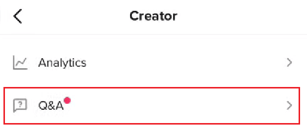 Tap on Creator - Q&A