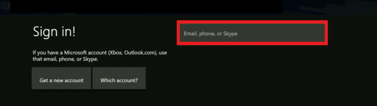 Navigate to the Sign in menu of your Xbox console