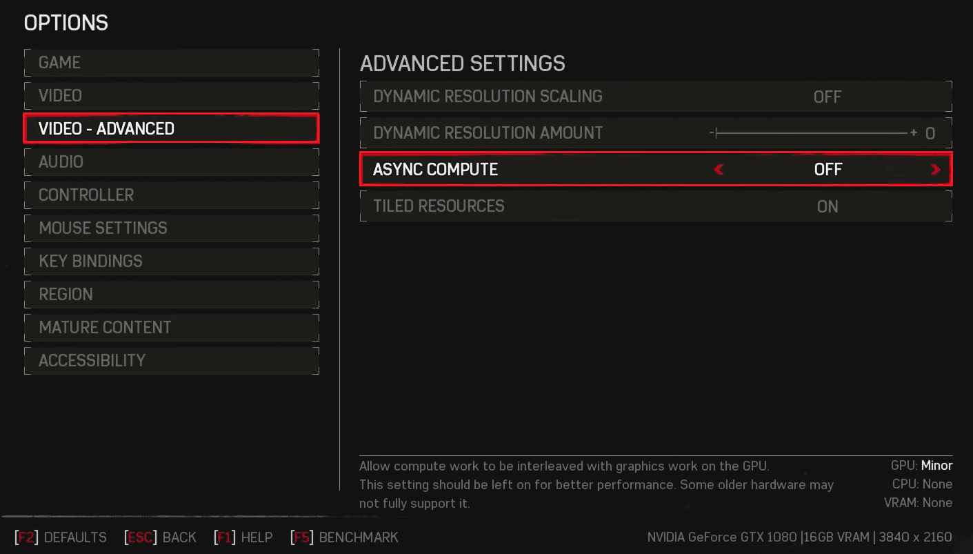 turn off async compute in Advanced Video menu