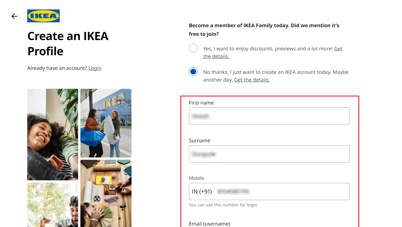 Enter the required details in the respective fields