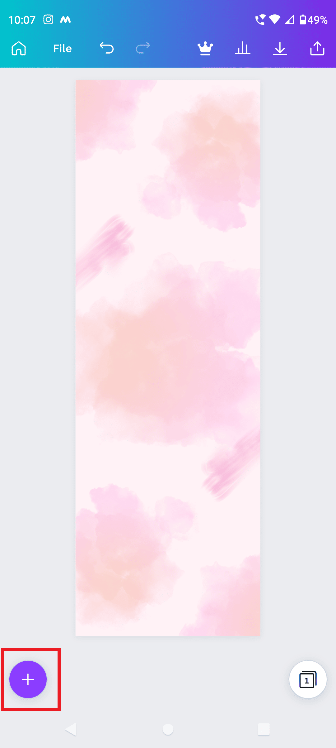  tap on the + icon on canva 