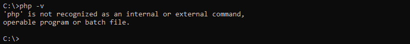 The 'php is not recognized' error
