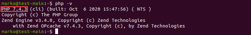 Checking PHP version by using the command line in Ubuntu