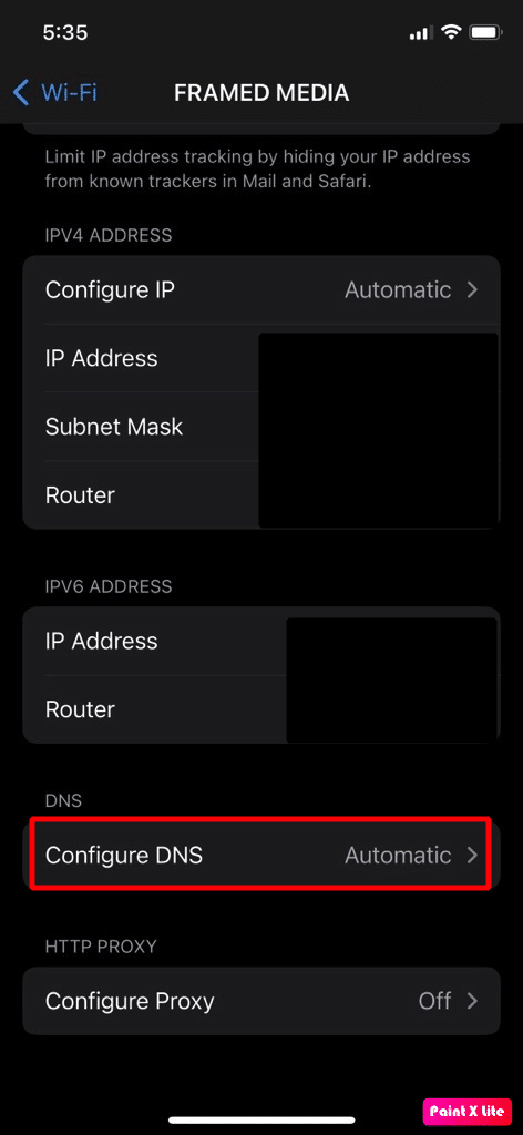 select the configure DNS option