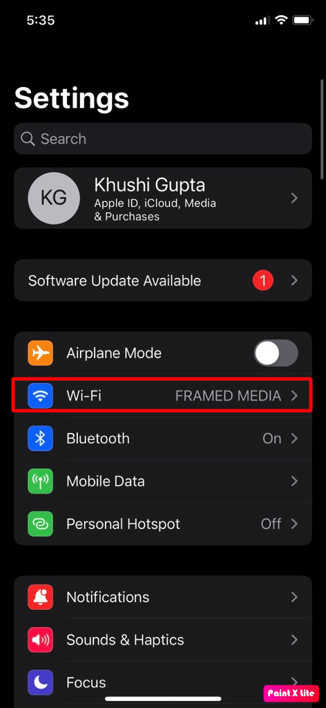 choose the wifi option