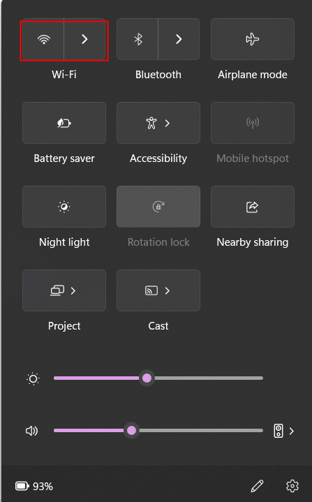Disable Wi-Fi from Windows control centre