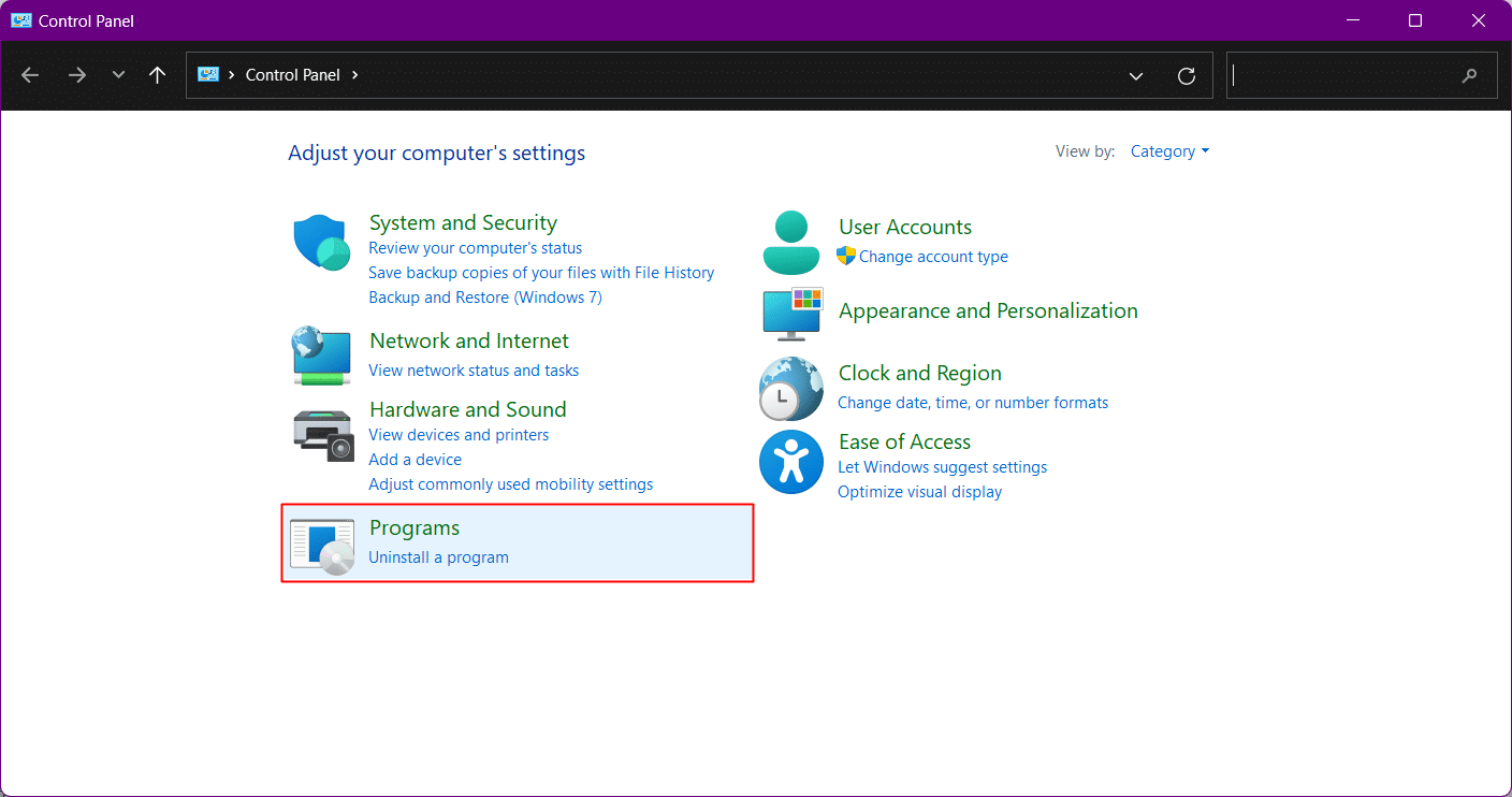 Click on Programs option. Fix Titanfall 2 Error 429 Connection to Server Timed Out on PC