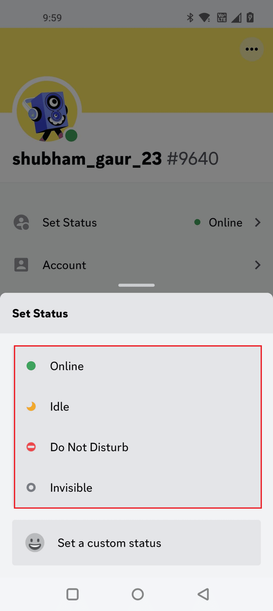 pick one of the four available status options. How to Change Discord Status
