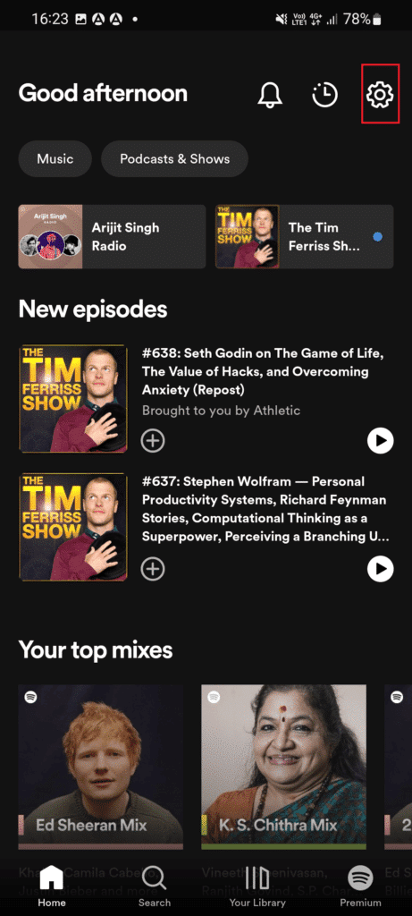 Tap on the Settings gear icon. 11 Ways to Fix Spotify Randomly Skipping Songs