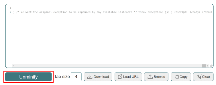 Paste the copied content in the box and click on the Unminify button. | How to Download Vimeo Private Video