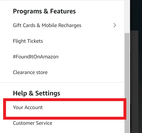 Go to Your Account
