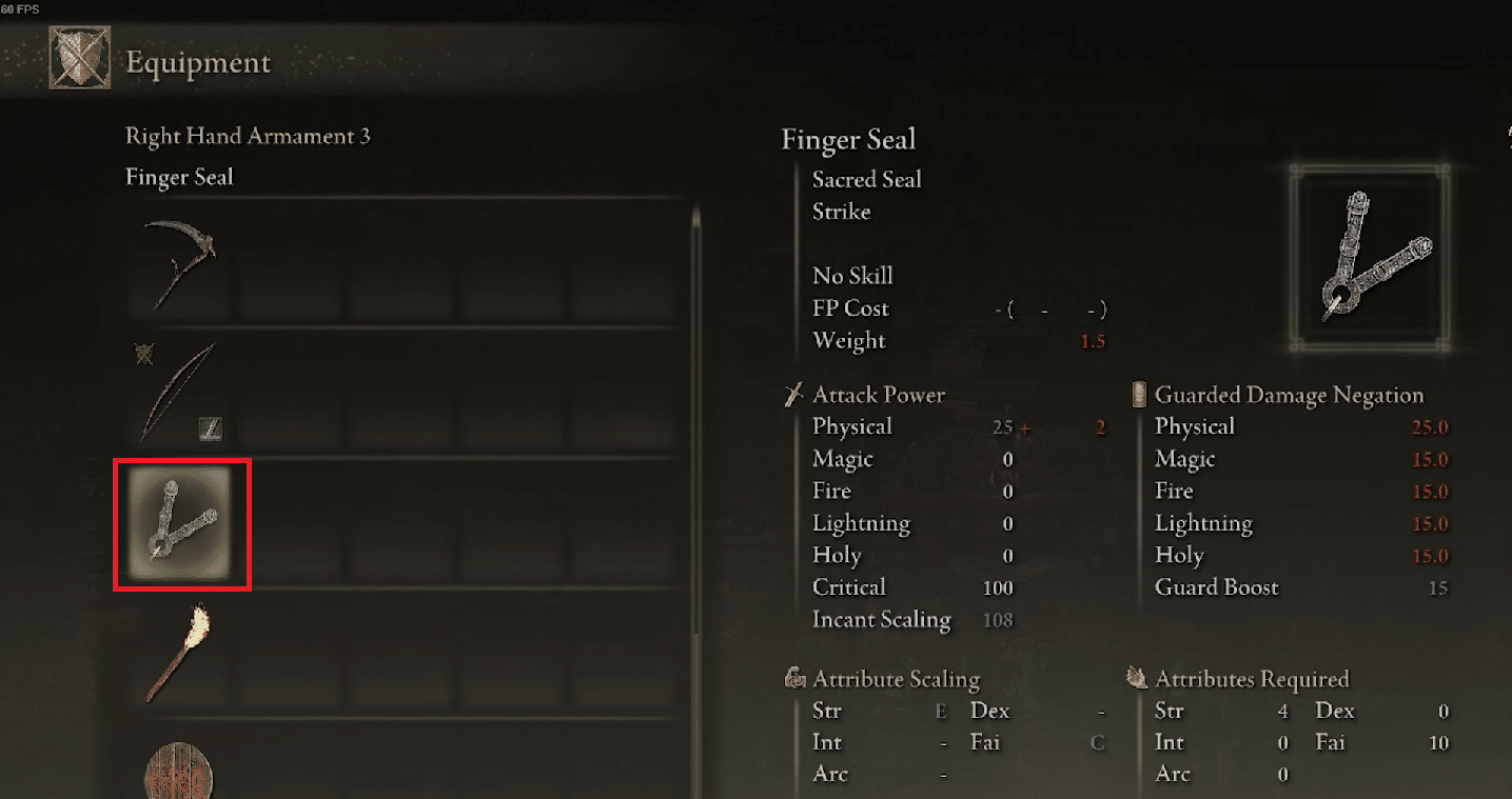 navigate to the Equipment tab and add Finger Seal to your Armour | Do You Need a Wand for Incantations in Elden Ring?