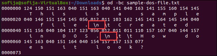 Display Unix file content in octal values.