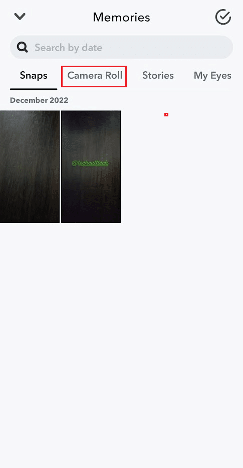 Switch to the Camera Roll tab