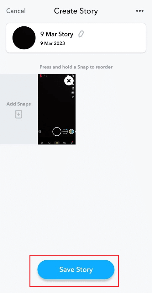 tap on Save Story