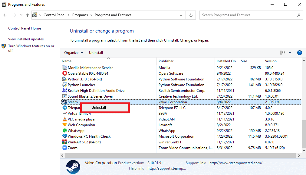 click Uninstall. 8 Ways to Fix Steam Store Buttons Not Working