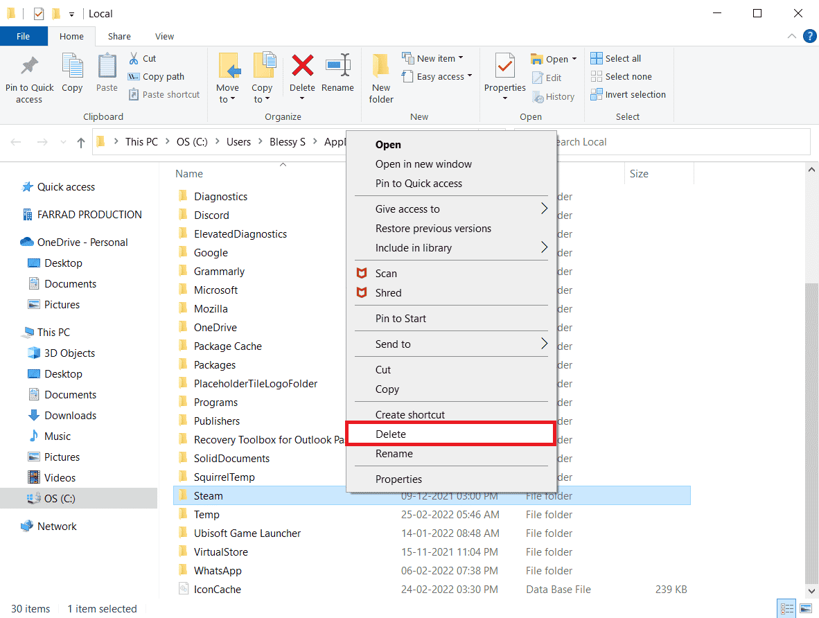 right click on the Steam folder and delete it. 8 Ways to Fix Steam Store Buttons Not Working