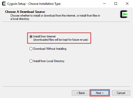 Download source for Cygwin instalation