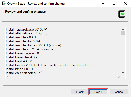Finishing instalation of Ansible through Cygwin