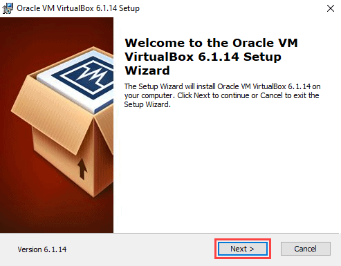 VirtualBox installation wizard screen