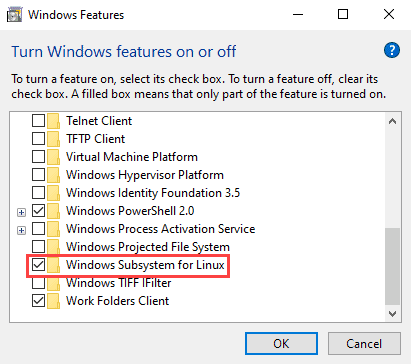 Turning Windows Subsystem for Linux on, to install Ansible on Windows