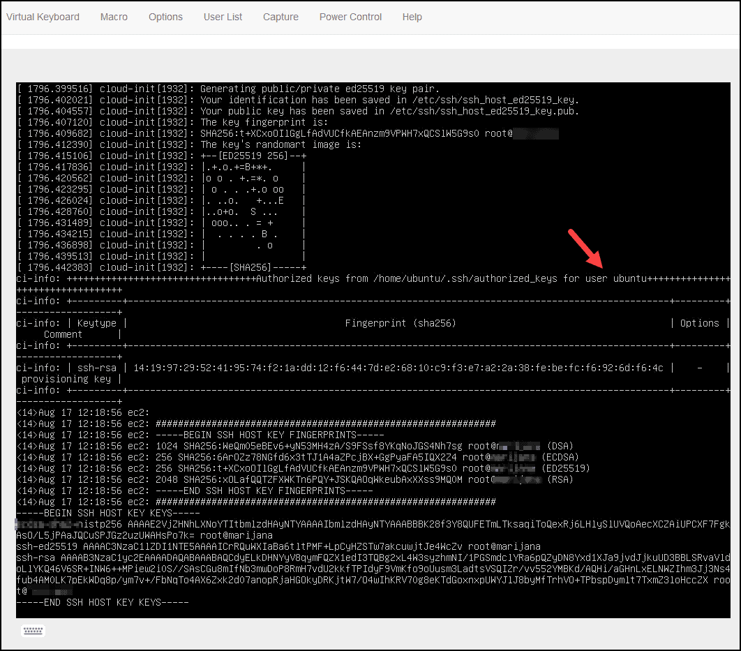 Ubuntu user remote console