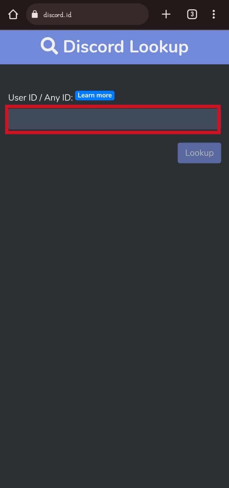 Paste the copied ID under User ID or Any ID