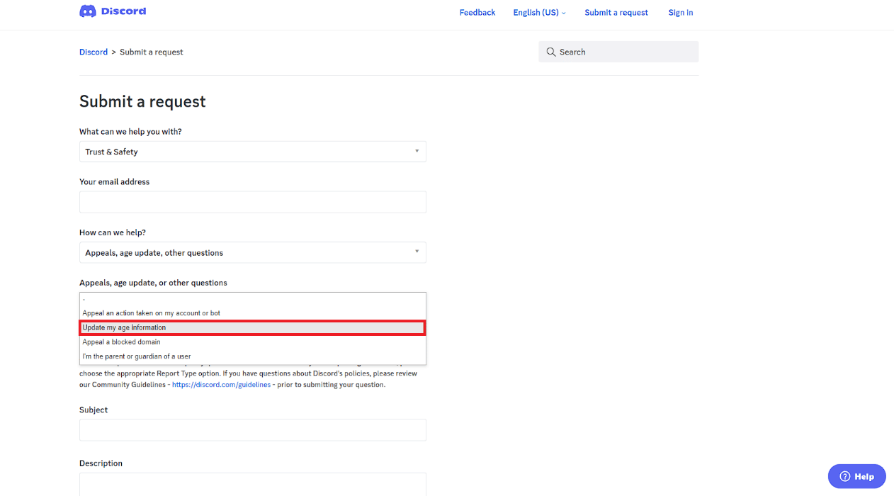 click on the Update my age information option. How to Change Age on Discord
