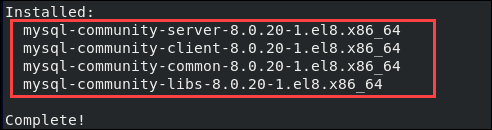 example of installing mysql