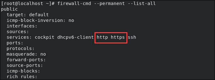 List open firewall routes