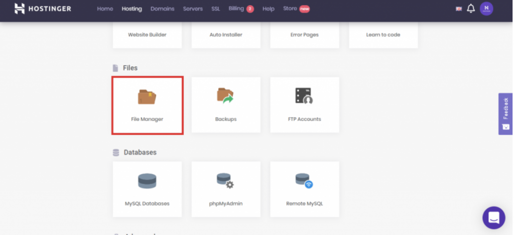 hpanel homepage