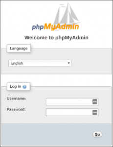 phpMyAdmin Login Page