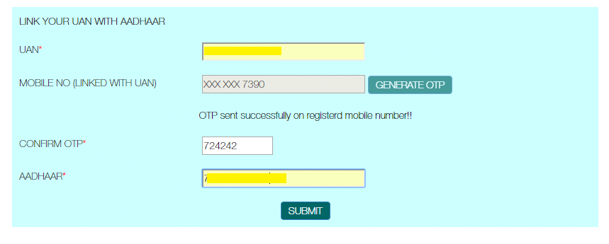 Link Aadhar With PF Number Without Login In UAN Portal