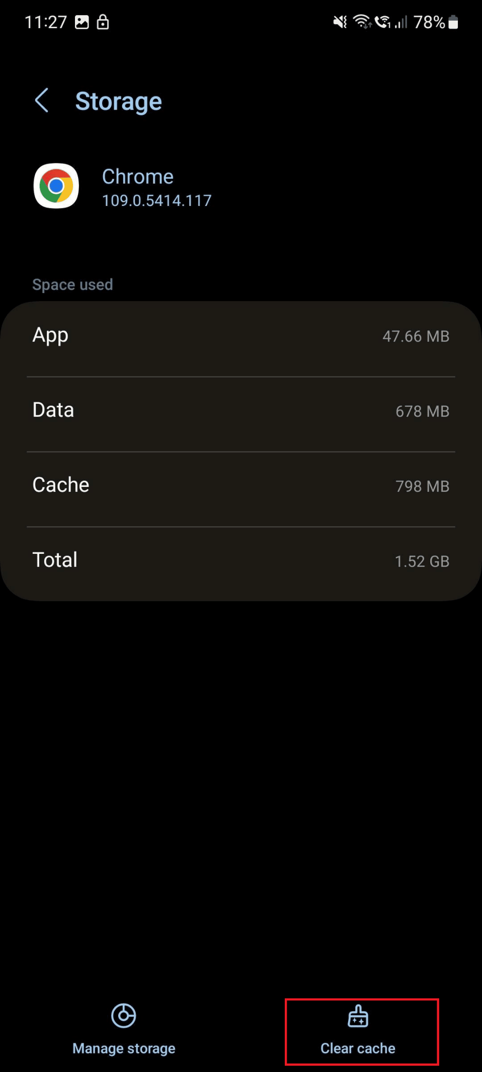 clear cache