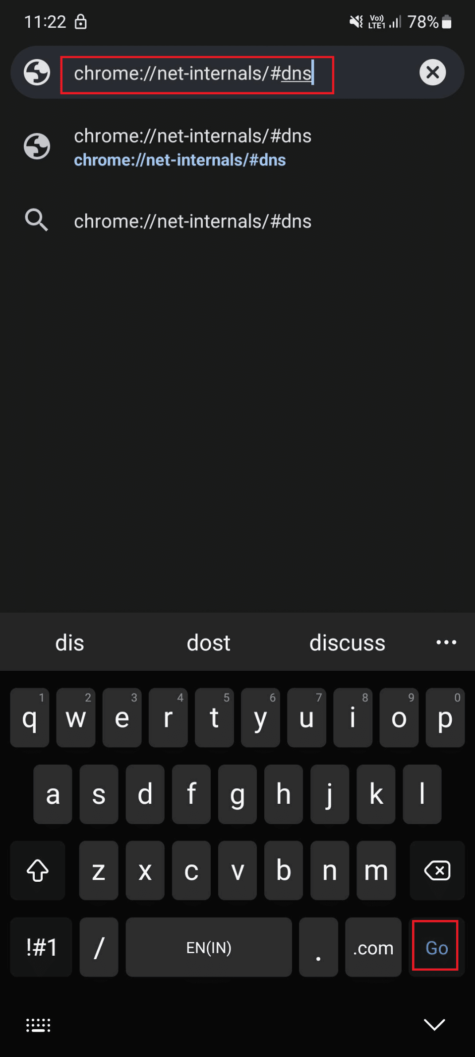 chrome net internals dns