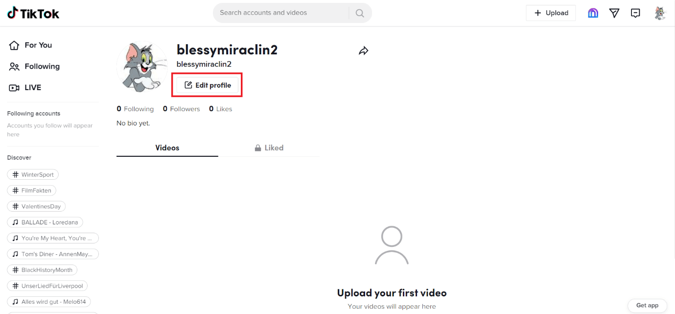 Click on Edit profile