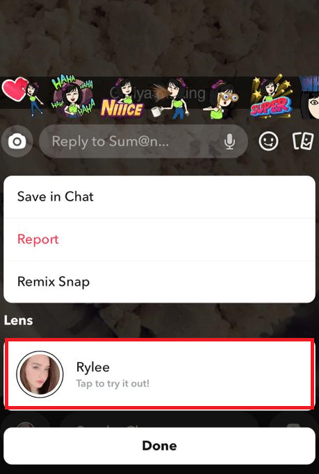 Tap on the lens name | How Do I Unlock More Lenses on Snapchat