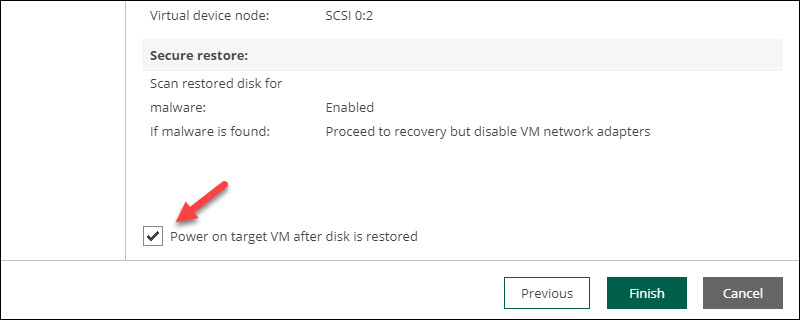 veeam self-service portal interface virtual disk summary step