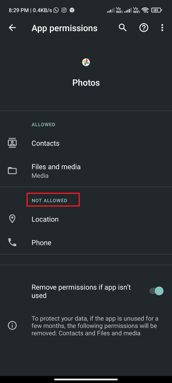 Make sure the app is allowed for all permissions it needs. 10 Ways to Fix Google Photos Not Showing All Photos