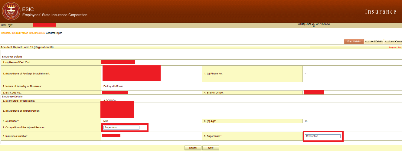 esic accident report form 12