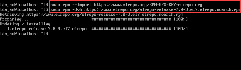 install and connect to the elrepo repository