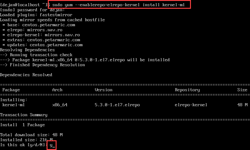 upgrade kernel to version 5 screenshot