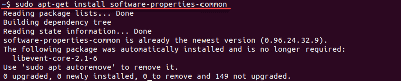 sudo apt-get installing software properties package