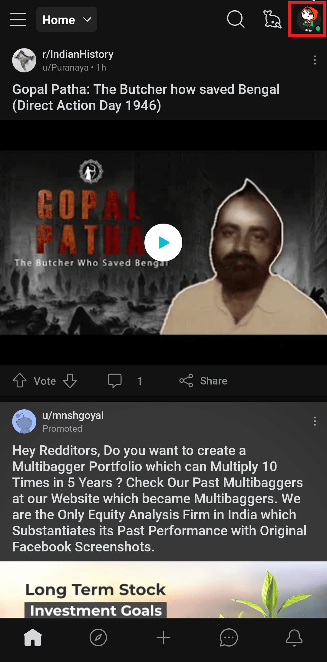 tap on the profile icon 